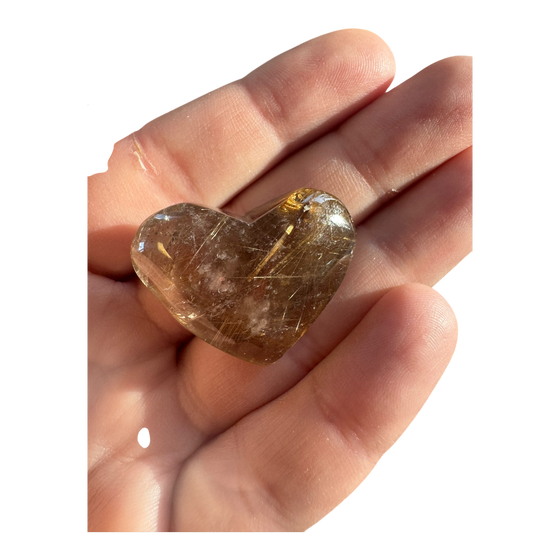 Golden Rutile (Rutilated Quartz) Heart