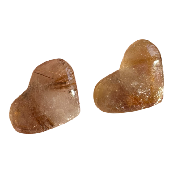 Golden Rutile (Rutilated Quartz) Heart
