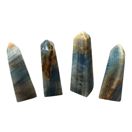 Lemurian Aquatine Calcite (Blue Onyx) Tower