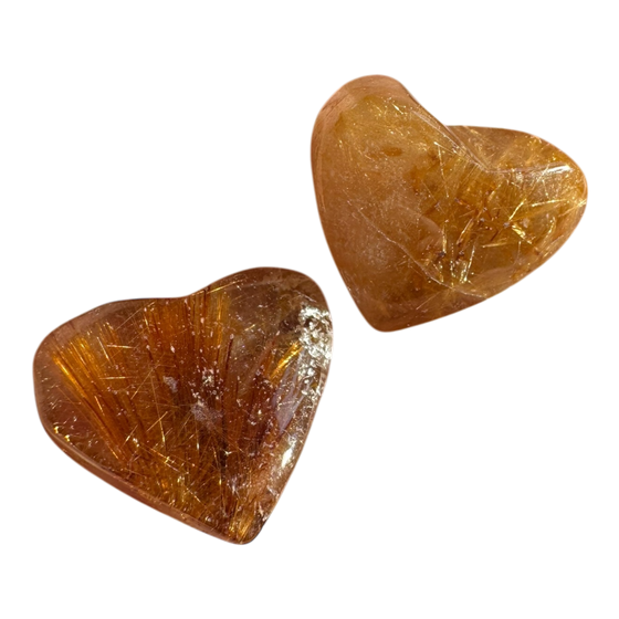 Golden Rutile (Rutilated Quartz) Heart