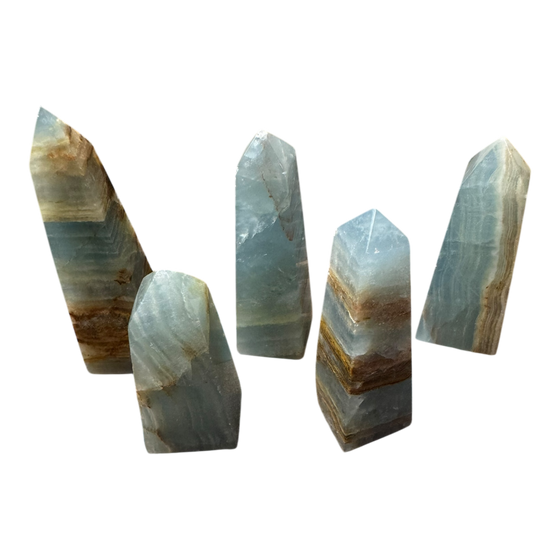 Lemurian Aquatine Calcite (Blue Onyx) Tower