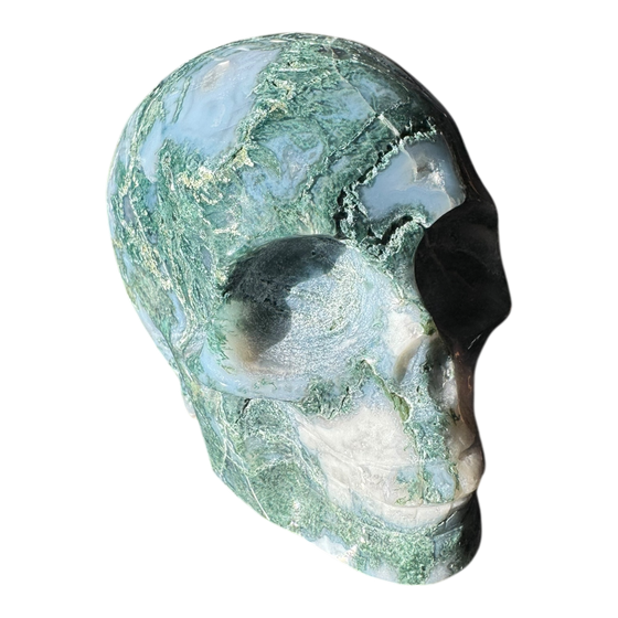 Moss Agate Skull