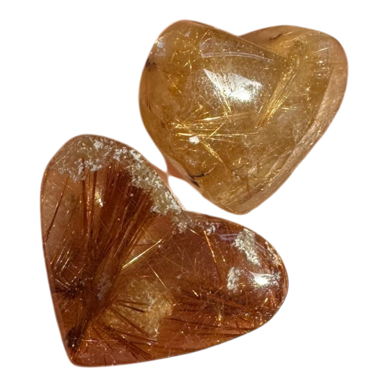 Golden Rutile (Rutilated Quartz) Heart