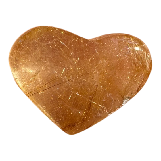 Golden Rutile (Rutilated Quartz) Heart