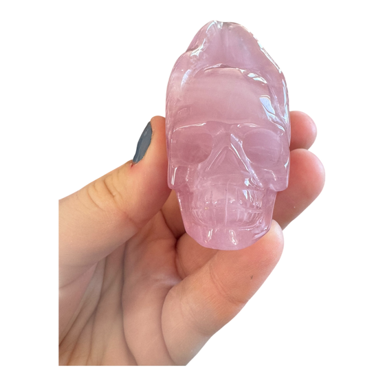 Rose Quartz Skull with Wings