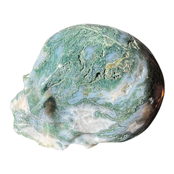 Moss Agate Skull