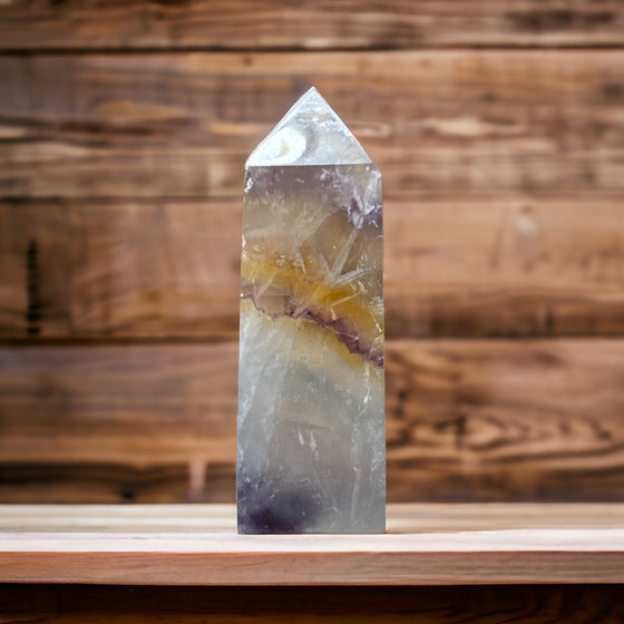 Honey Rainbow Fluorite Tower