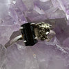 Raw Black Tourmaline with Pyrite .925 Rings