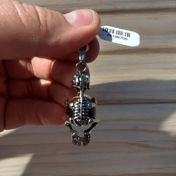 Skeleton Pendant with Crystal Mini Sphere