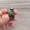 Skeleton Pendant with Crystal Mini Sphere