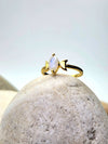 Inner Goddess Ring in Rainbow Moonstone + Gold Plated