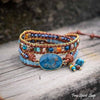 Natural Blue Apatite Gemstone Wrap Bracelet