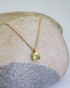 August Birthstone Necklace in Peridot + Gold