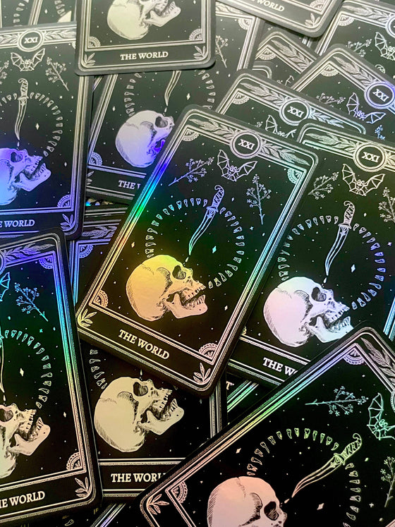 Celestial Stickers Marigold Tarot Holographic: The Star, The Moon, The Sun, The World