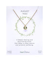 August Birthstone Necklace in Peridot + Gold