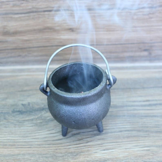 Mini Tree of Life Cast Iron Cauldron w/ Lid (3.5 in.)