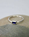 September Birthstone Stacking Ring - Sapphire in Sterling Silver