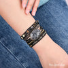 Natural Black Labradorite & Picasso Jasper Wrap Bracelet