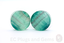  Rainbow Fluorite Plugs – Double Flare Natural Stone Gauges