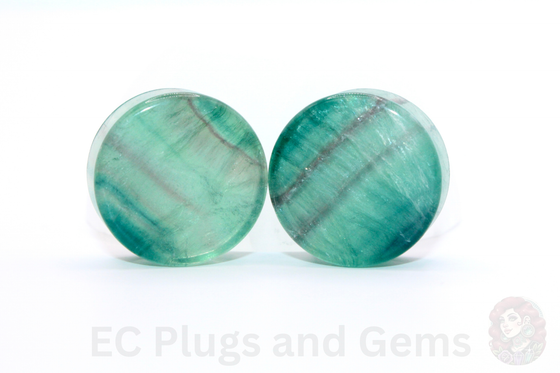 Rainbow Fluorite Plugs – Double Flare Natural Stone Gauges