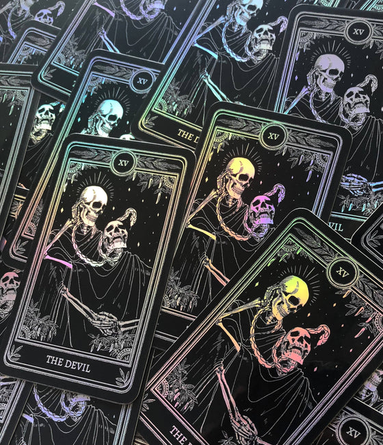 Stickers, Marigold Tarot Holographic: Strength, Lovers,+