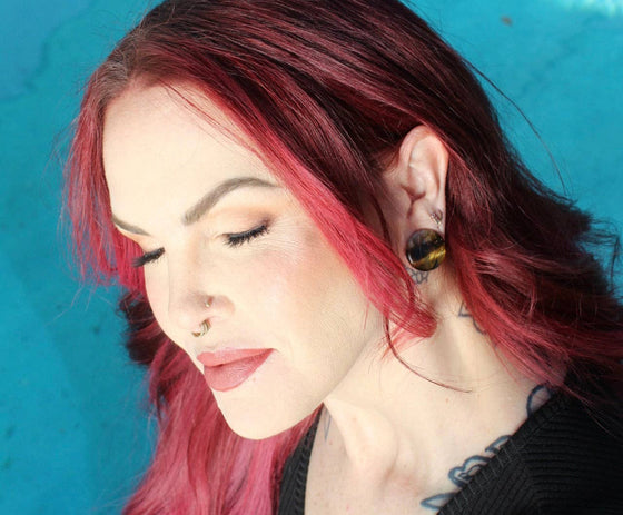 Tiger's Eye Plugs – Double Flare Natural Stone Gauges