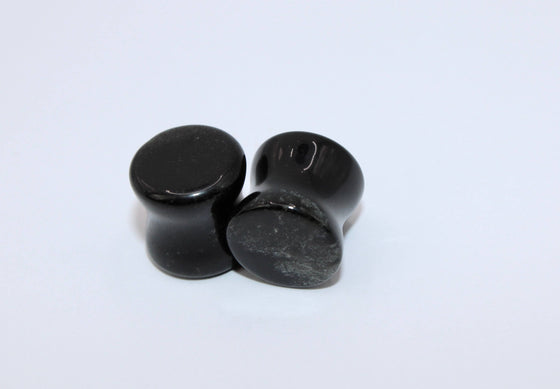 Black Tourmaline Plugs – Double Flare Natural Stone Gauges