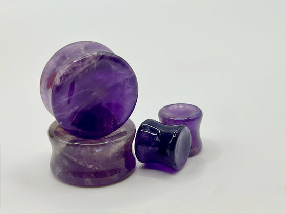 Amethyst Plugs – Double Flare Natural Stone Gauges