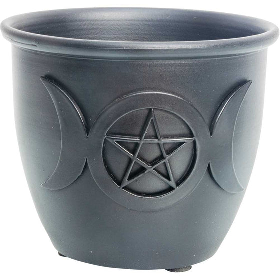 Smudge Pot-Cast Iron Triple Moon 3.5"