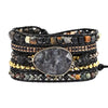 Natural Black Labradorite & Picasso Jasper Wrap Bracelet