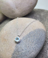 March Birthstone Necklace in Aquamarine + Gold