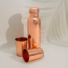 Pure copper set of bottle with 2 smooth cups ± 950 ml