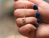 August Birthstone Necklace in Peridot + Gold