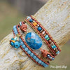 Natural Blue Apatite Gemstone Wrap Bracelet