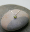 August Birthstone Necklace in Peridot + Sterling Silver