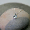 March Birthstone Necklace in Aquamarine + Sterling Silver