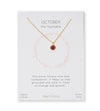October Birthstone Necklace in Pink Tourmaline + Sterling Silver