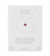 October Birthstone Necklace in Pink Tourmaline + Sterling Silver