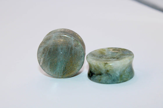 Labradorite Plugs – Double Flare Natural Stone Gauges