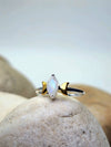 Inner Goddess Ring in Rainbow Moonstone + Gold Plated
