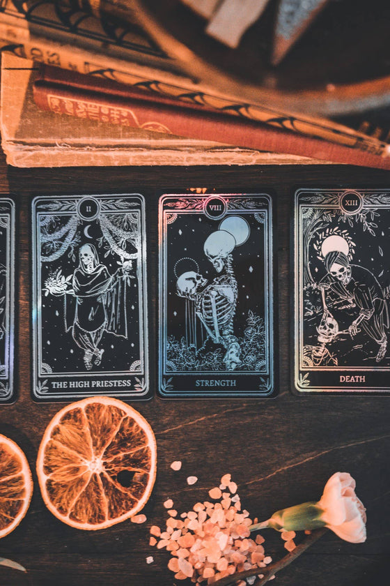 Stickers, Marigold Tarot Holographic: Strength, Lovers,+