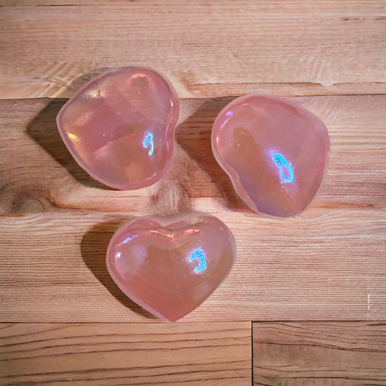 Angel Aura Rose Quartz Heart