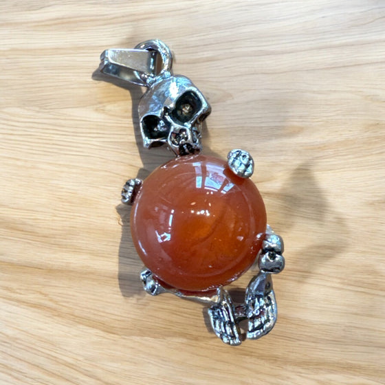 Skeleton Pendant with Crystal Mini Sphere