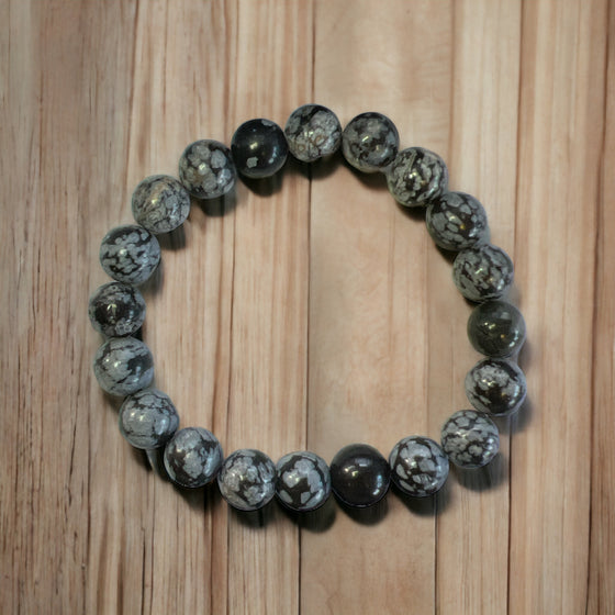 Snowflake Obsidian Bracelet