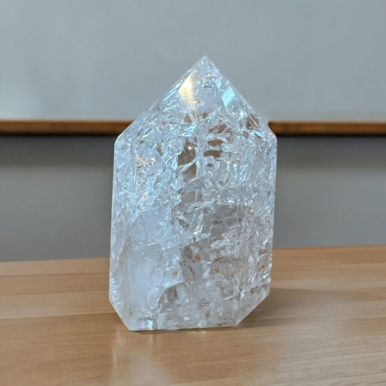 Clear Crackle Quartz Tower