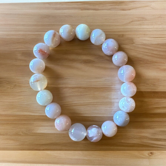Flower Agate 12mm Bracelet