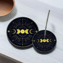  Round Wooden Incense Burner (4 in.) - Triple Moon