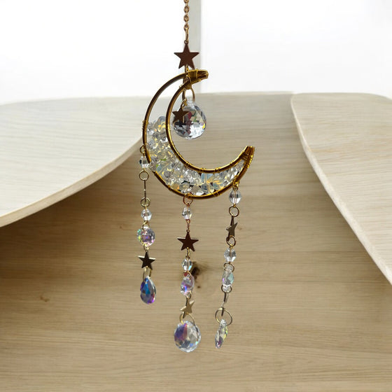 Crystal Chips Moon Sun Catcher