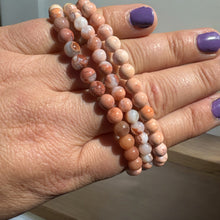  Pink Flower Agate 6mm Bracelet